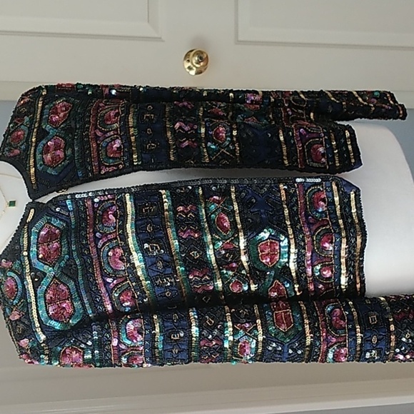 Papell Boutique Jackets & Blazers - Papell Boutique Evening Beaded Sequins Jacket Vintage S